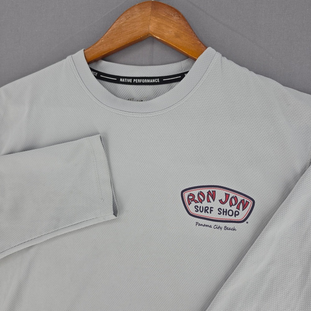 Ron Jon Surf Shop Panama City Beach Performance Shirt Mens Large Gray L/S